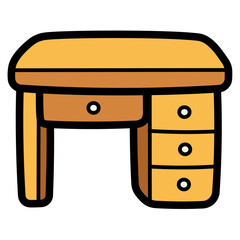 desk filled outline icon style