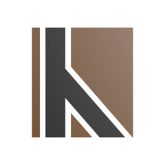 Brown and Black Letter H Icon with Straight Lines