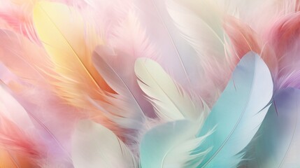 Fototapeta na wymiar Beautiful and soft pastel color feather background delicate and elegant