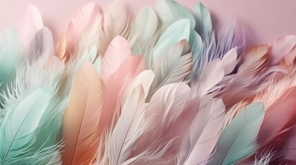 Beautiful and soft pastel color feather background  delicate and elegant