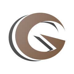 Brown and Black Round Layered Letter G Icon