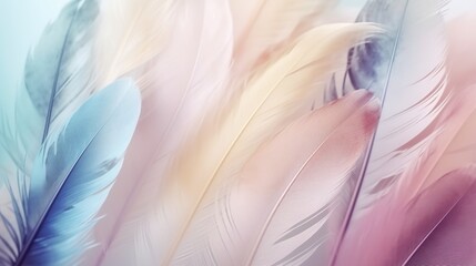 Fototapeta na wymiar Beautiful and soft pastel color feather background delicate and elegant