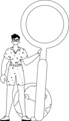 The derision is holding a coke up looking methamphetamine . datum search persecute . moonlight and washcloth analogue vogue. Trendy style, Vector Illustration