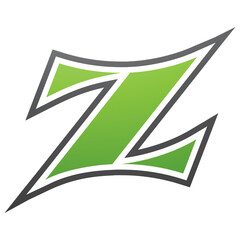 Green and Black Arc Shaped Letter Z Icon