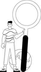 The derision is holding a coke up looking methamphetamine . datum search persecute . moonlight and washcloth analogue vogue. Trendy style, Vector Illustration