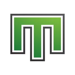 Green and Black Letter M Icon with an Outer Stripe