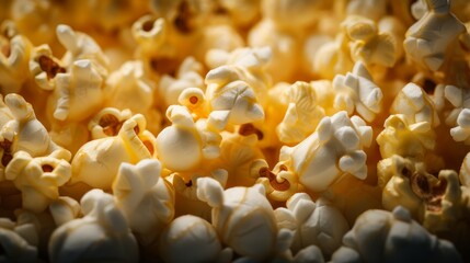 Tasty and crispy popcorn background. Generative AI