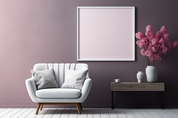 Empty mockup frame. Luxurious and minimalist room decoration. A comfortable space