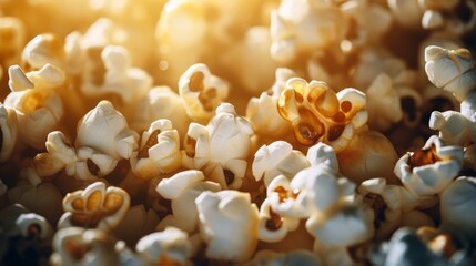 Tasty and crispy popcorn background. Generative AI