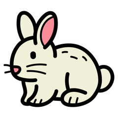 bunny filled outline icon style