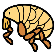 flea filled outline icon style