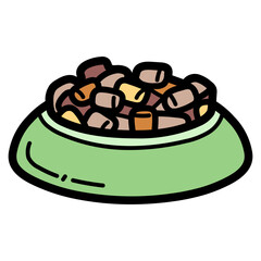dog food filled outline icon style