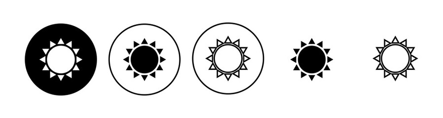 Sun icon set. Brightness Icon vector