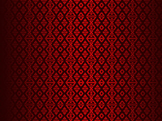 High contrast red and black glossy stripes background. Luxurious batik ornament. Abstract technology graphic banner design. Vector corporate background.