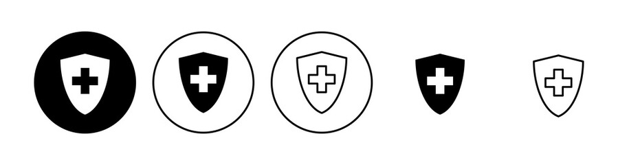 Health insurance icon set. Insurance health document icon