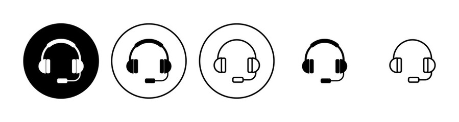 Headphone icon set. Headvector icon symbols