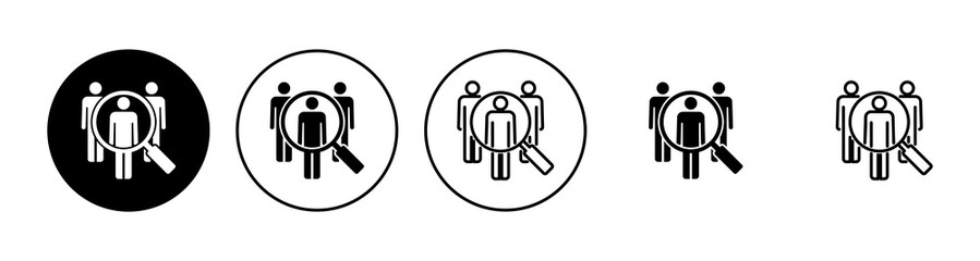 Hiring icon set. Search job vacancy icon. Human resources concept. Recruitment