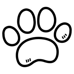 pawprint line icon style