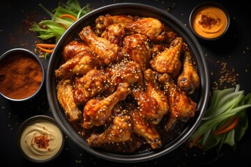 Fototapeta premium Hot and Spicy Buffalo Chicken Wings