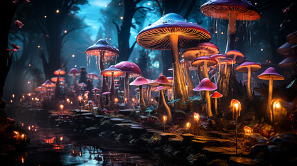 Obraz na płótnie Canvas Mushroom city
