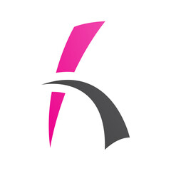 Magenta and Black Letter H Icon with Spiky Lines
