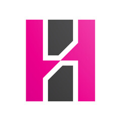 Magenta and Black Letter H Icon with Vertical Rectangles