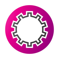 Magenta and Black Letter O Icon with Castle Wall Pattern
