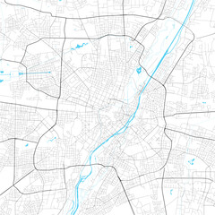 Fototapeta premium Street map art of Munich city in Deutschland. Road map of Germany. Black and white (blue) illustration of München streets. Printable poster.