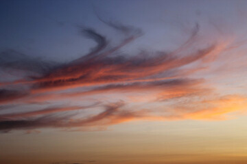 Sunset clouds before windy weather.