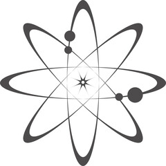 Aesthetic orbit with stars. Minimal shape in lines with sparkles. Abstract modern geometric boho element. Y2k