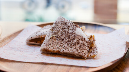 Closeup of Tapioca sandwich with fruits