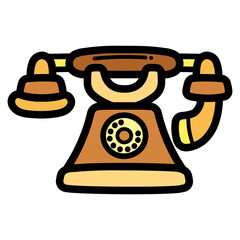 telephone vintage filled outline icon style