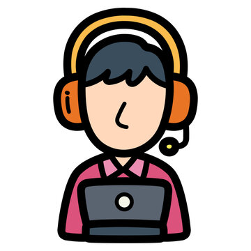 Customer service filled outline icon style