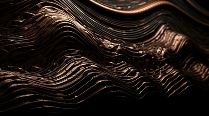 Close-up of Brown Waves Like Cloth Textured and Organic Design