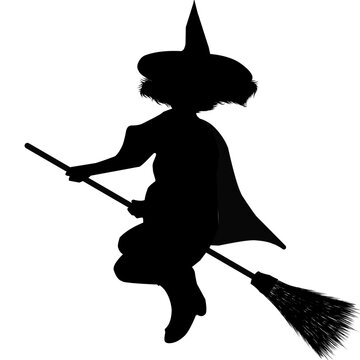 recommend clip art: witch on a broom silhouette