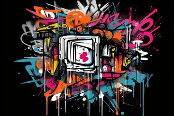 Obraz premium Colorful graffiti. Beautiful illustration picture. Generative AI