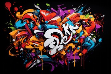 Colorful graffiti. Beautiful illustration picture. Generative AI