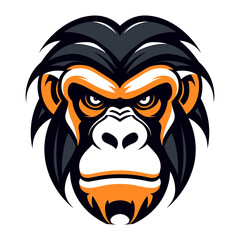 Monkey face, logo icon, vector  illustration.