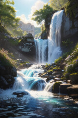 Obraz premium waterfall in the mountains