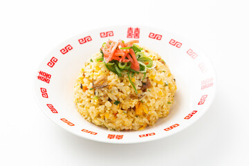 白背景にチャーハン