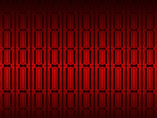 High contrast red and black glossy stripes background. Luxurious batik ornament. Abstract technology graphic banner design. Vector corporate background.