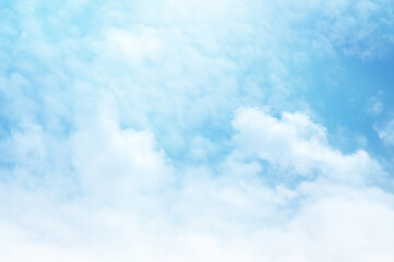 Fototapeta premium Blue sky with white cloud. The summer heaven is colorful clearing day Good weather and beautiful nature in the morning.