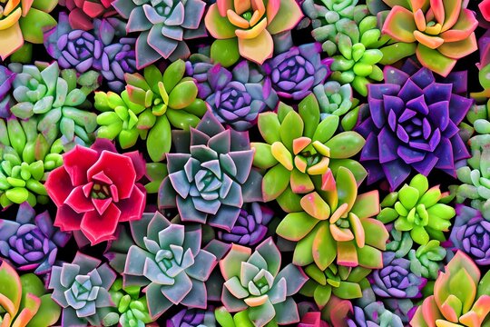 Succulents Background, AI Generative