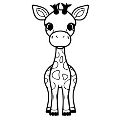 Giraffe, coloring book for kids, vector illustration