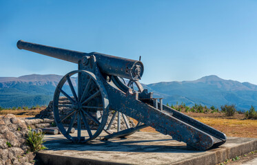 Long Tom Monument,a French field gun commemorating the last use of the Boer 155 mm Creusot Long Tom guns during the 2nd Boer War - obrazy, fototapety, plakaty