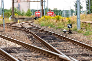 Railway tracks in a railway station