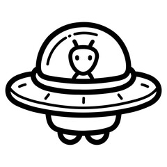 ufo line icon style