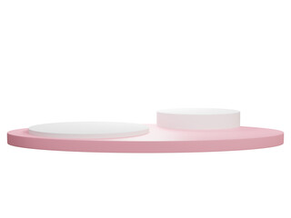 3D rendering of the pink and white display, mockup, podium