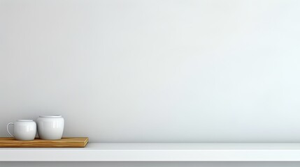 white room with white wall for product placement