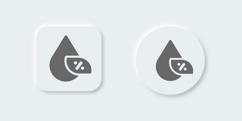 Humidity solid icon in neomorphic design style. Water signs vector illustration.